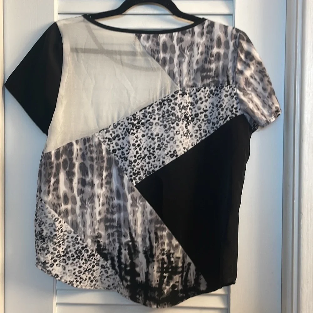 LaRok Vintage Multimedia Blouse w/Sheer Cutouts. Size M, Excellent Vintage Cond. - Picture 7 of 8